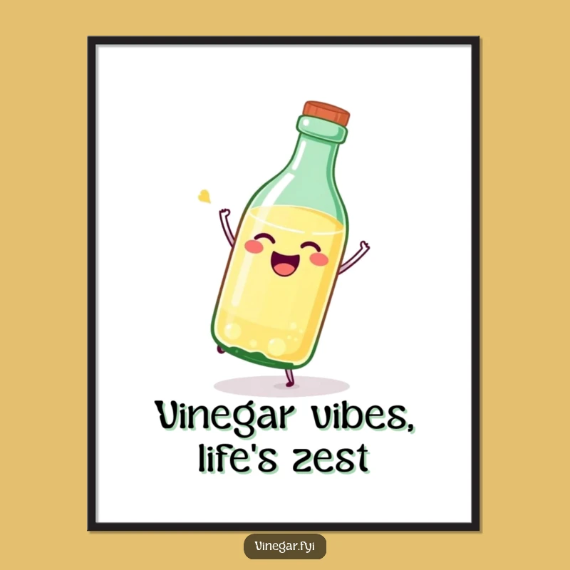 Funny Free Printable Vinegar Wall Art - Happy Bottle Downloadable Decor