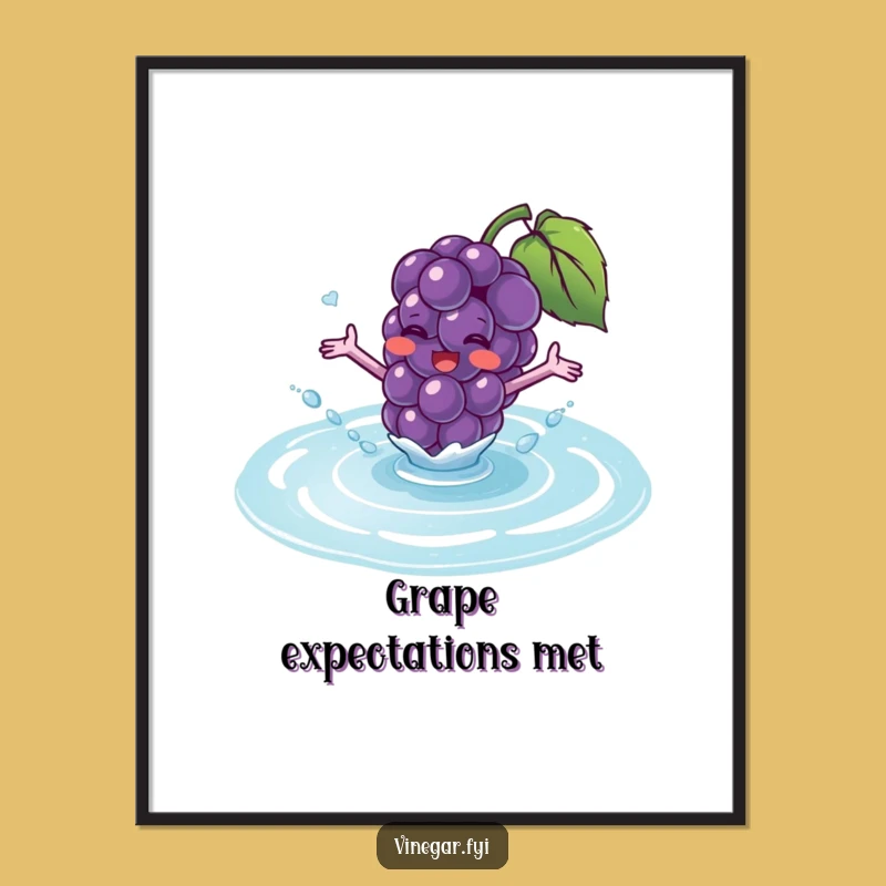 Free Printable Grape Character Wall Art - Funny Juicy Downloadable Decor Gift!