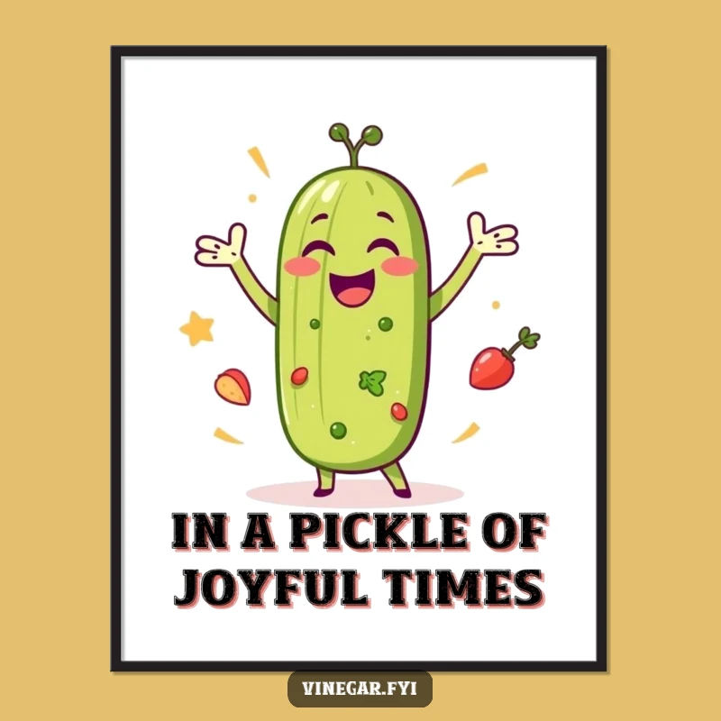 Free Printable Wall Art: Dancing Pickle, Funny Downloadable Decor for Kitchens