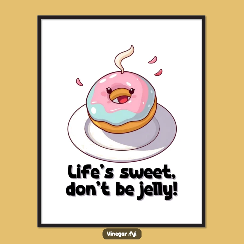 Funny Free Printable Wall Art: Joyful Donut Spin Decor