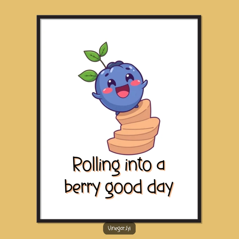 Free Printable Wall Art: Surprised Blueberry, Funny Downloadable Decor