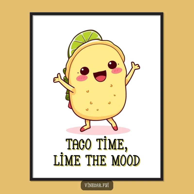 Free Printable Kawaii Taco Wall Art: Funny DIY Decor & Downloadable Art