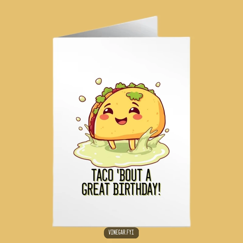 Free Printable Birthday Card: Funny Taco Splash Design, Your Go-To Digital Gift