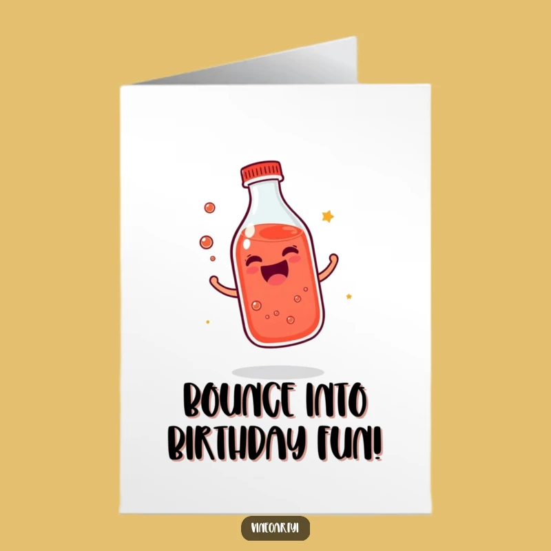 Free Printable Birthday Card: Giggling Bottle Funny Downloadable Joyful Greeting