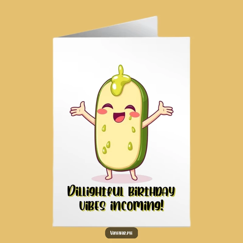 Free Printable Birthday Card: Pickle Catching Vinegar, A Hilarious 'Dill-ightful' Downloadable Gift