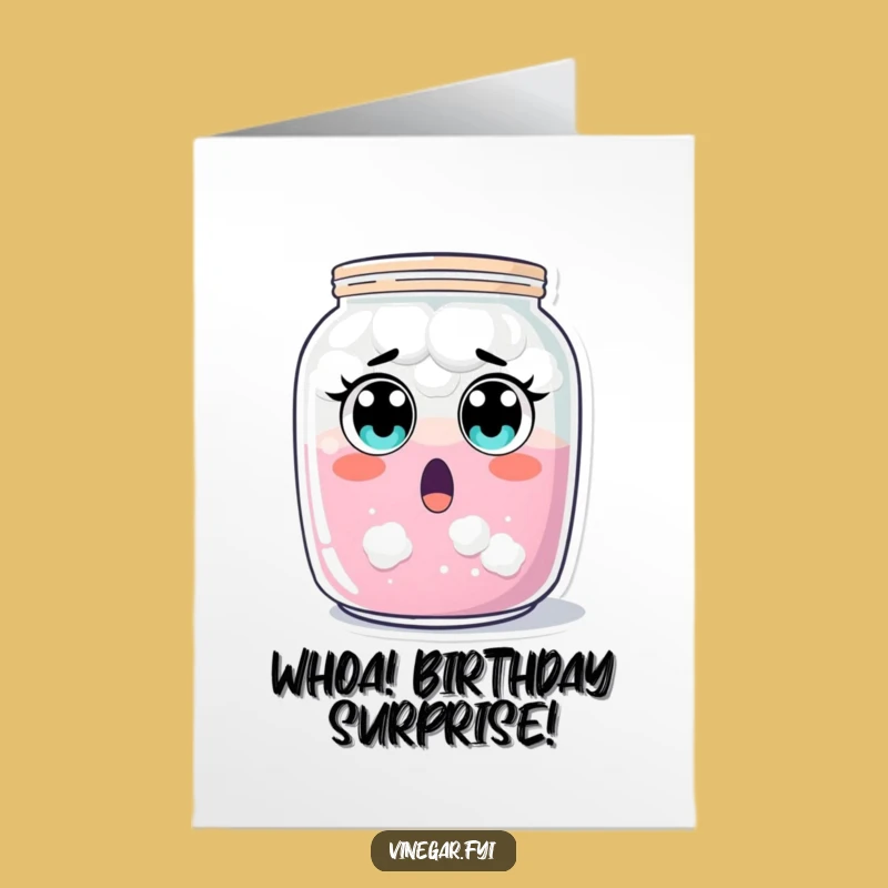 Free Printable Birthday Card: Surprised Jar Funny Downloadable Greeting for Laughs