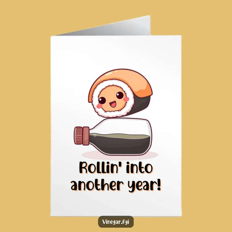 Free Printable Birthday Card: Sushi Balancing Act, Funny Digital Gift