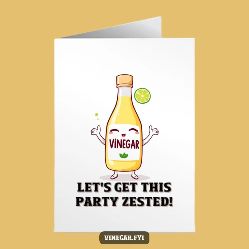 Free Printable Birthday Card: Winking Vinegar & Lime Dance, Humorous Digital Gift