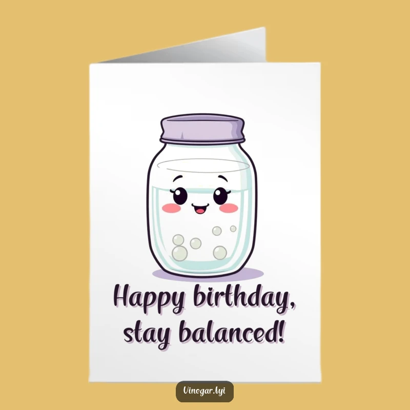 Free Printable Birthday Card: Wobbly Jar Funny Downloadable Relaxed Greeting