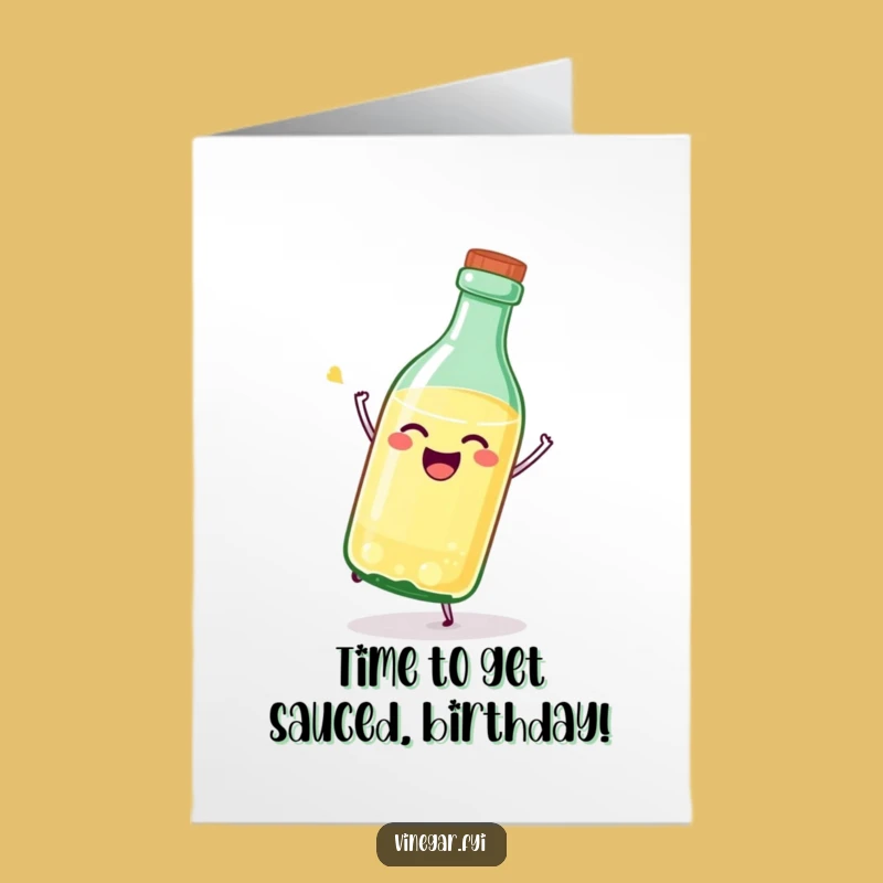 Free Printable Funny Vinegar Birthday Card - Glee Bottle Downloadable Gift