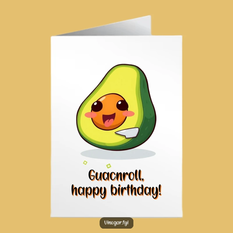 Funny Free Printable Birthday Card: Avocado Slices Itself, Quirky Downloadable Gift