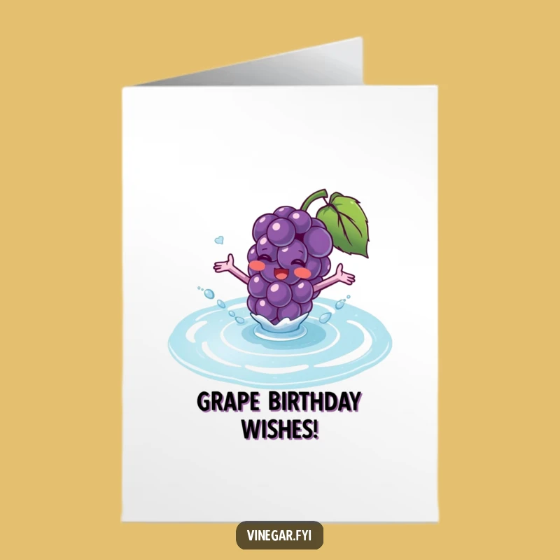 Free Printable Grape Character Birthday Card - Funny Juicy Downloadable Gift!