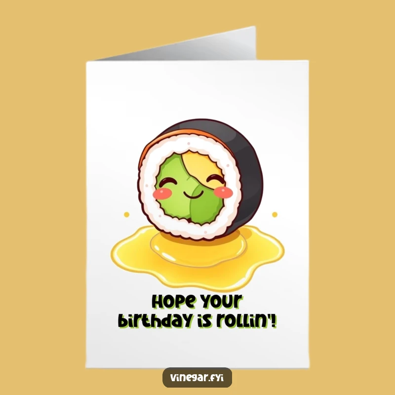 Printable Birthday Card: Sushi Slip-Up Funny Free Printable Downloadable Gift