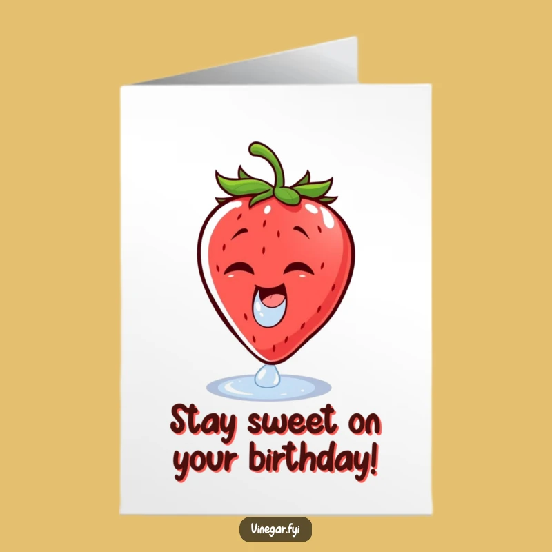 Printable Birthday Card: Strawberry's Sour Surprise Free Printable Downloadable