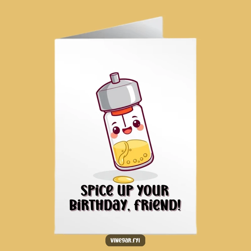Free Printable Birthday Card: Pepper Shaker Vinegar Pour, Funny Digital Gift