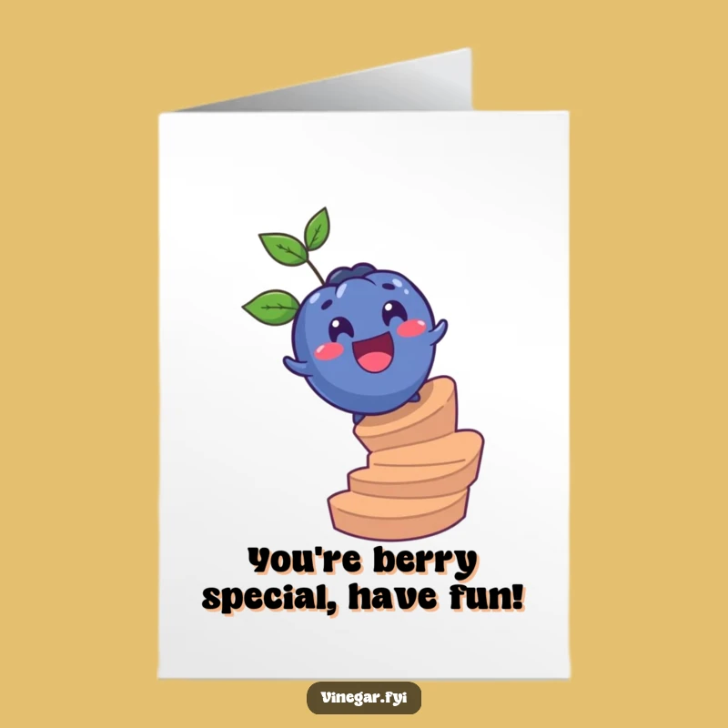 Free Printable Birthday Card: Surprised Blueberry, Funny Downloadable Gift for a Wild Ride