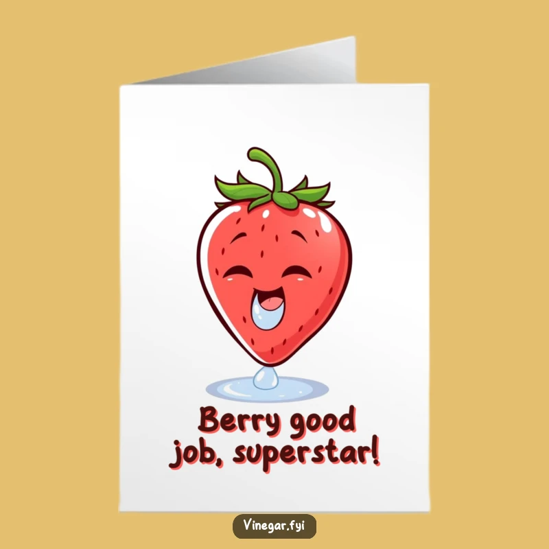Funny Congrats Card: Strawberry's Sour Victory Free Printable Downloadable