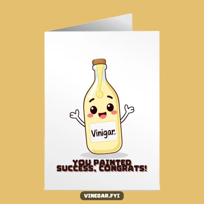 Free Printable Congrats Card: Creative Vinegar Bottle - An Artistic Downloadable Laugh