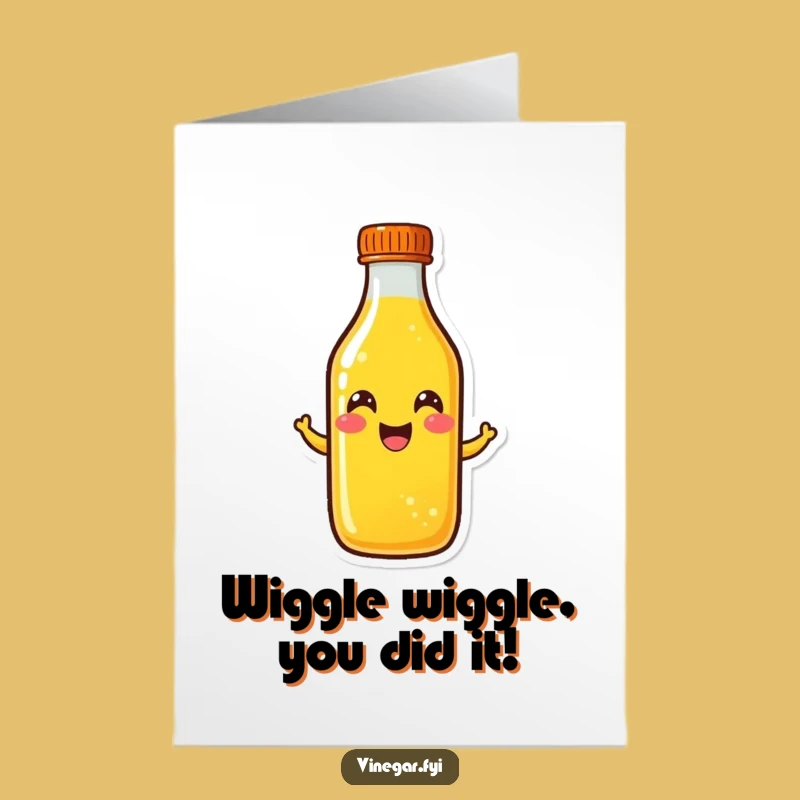 Free Printable Congrats Card: Happy Yellow Liquid Wiggle Funny Downloadable Greeting