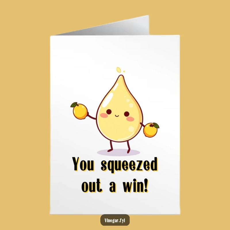 Free Printable Funny Vinegar Congrats Card: Juggling Lemons Downloadable Gift