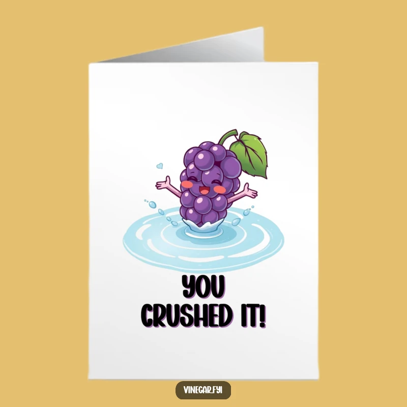 Free Printable Grape Character Congrats Card - Funny Juicy Downloadable Gift!