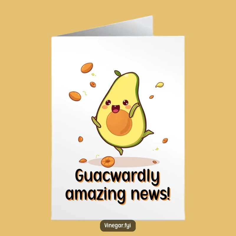 Free Printable Kawaii Avocado Congrats Card: Hilarious Cartwheel for Your Big Achievement
