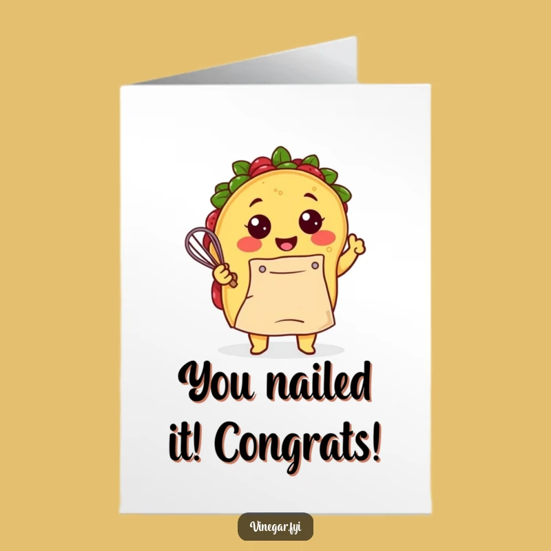 Free Printable Kawaii Taco Card, Funny Congratulations Downloadable Success Gift