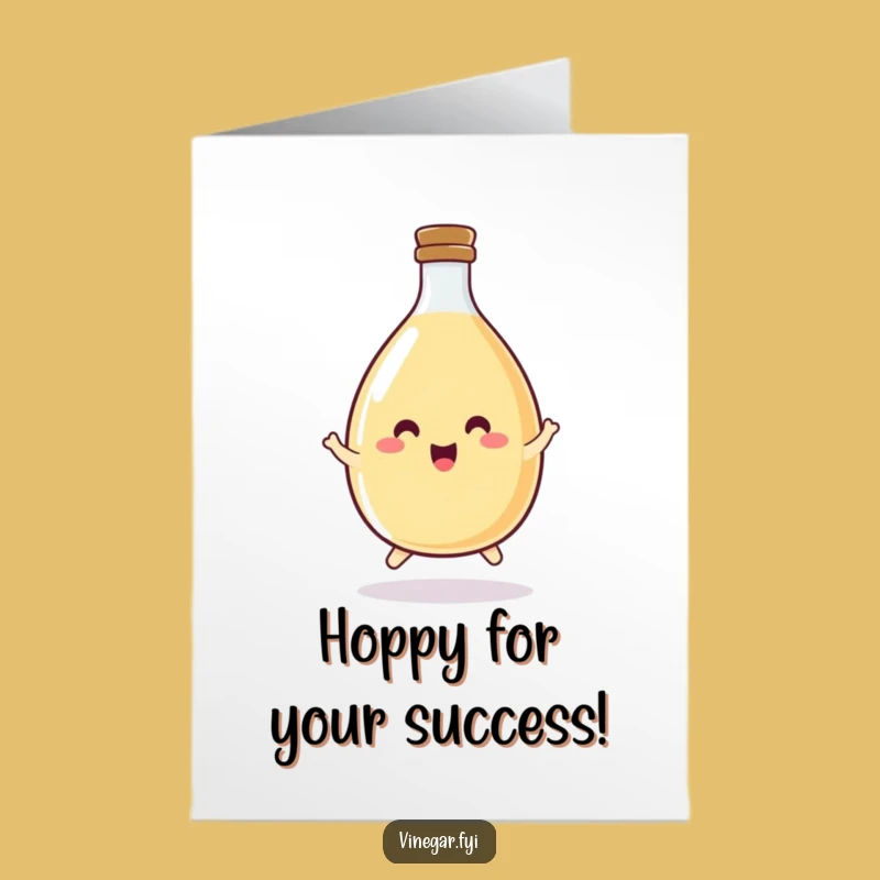 Free Printable Vinegar Congrats Card - Hopping Bottle Downloadable Gift