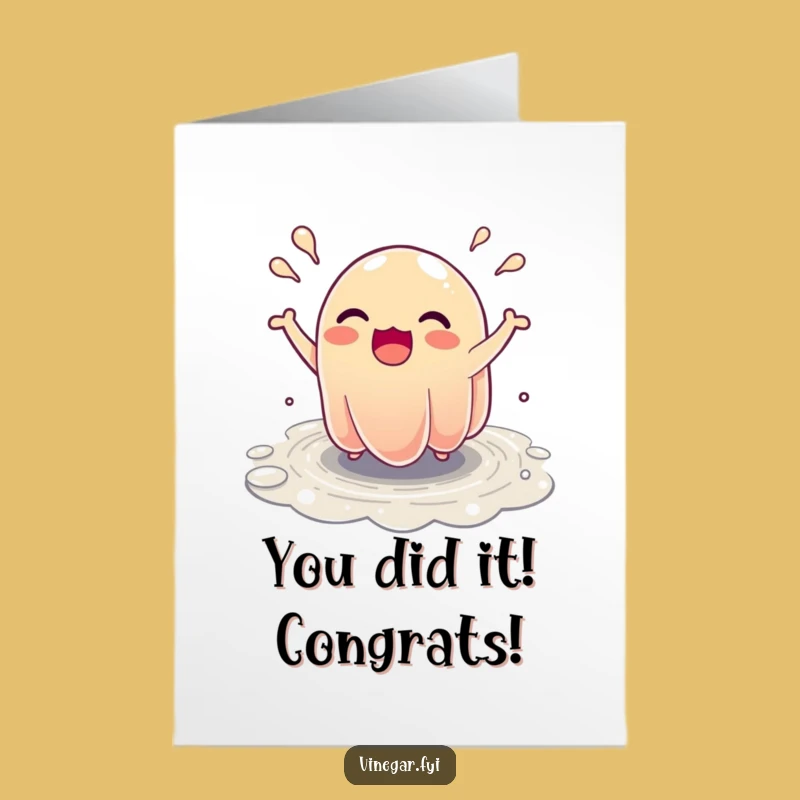 Free Printable Congrats Card: Wobbly Jelly Celebration - Humorous Downloadable Gift