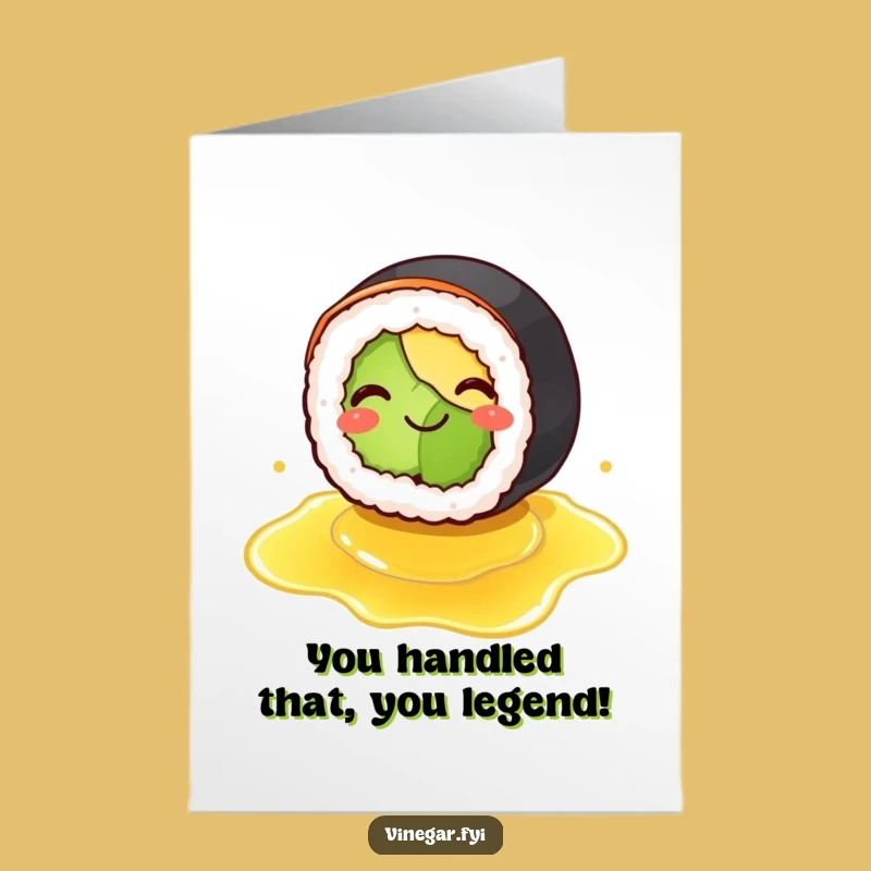 Funny Congrats Card: Sushi's Slippery Success Free Printable Downloadable