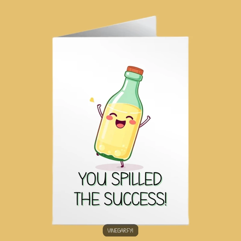 Free Printable Vinegar Congrats Card - Glee Bottle Downloadable Gift