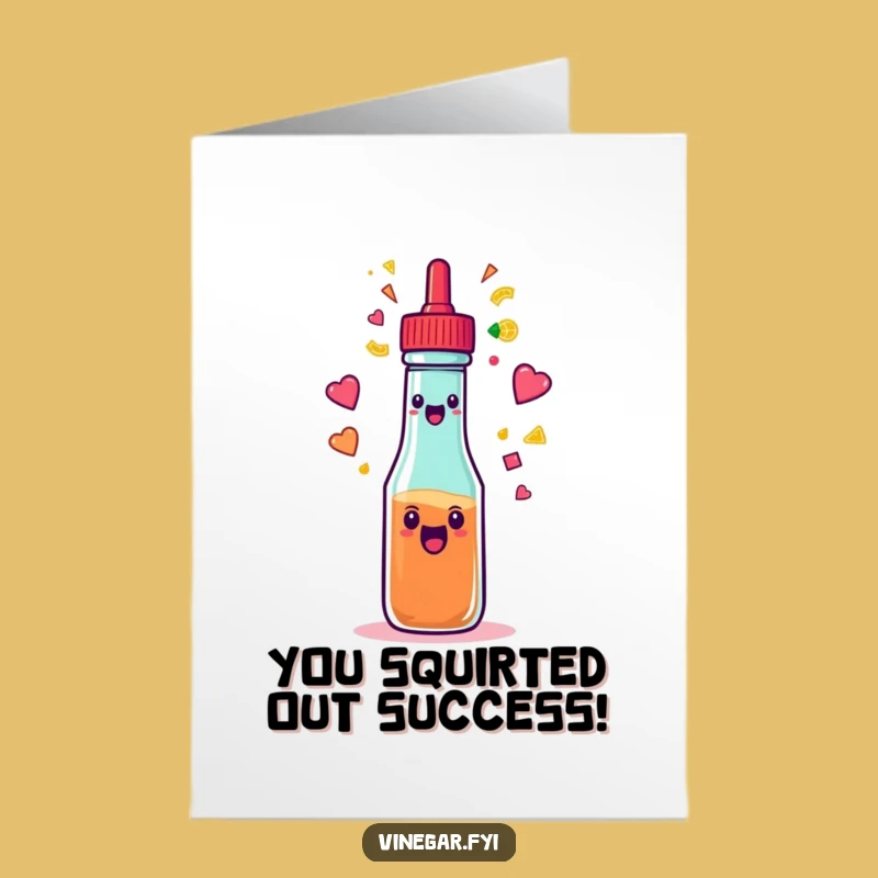 Free Printable Funny Squeeze Bottle Congrats Card: Rainbow Shapes Downloadable Gift