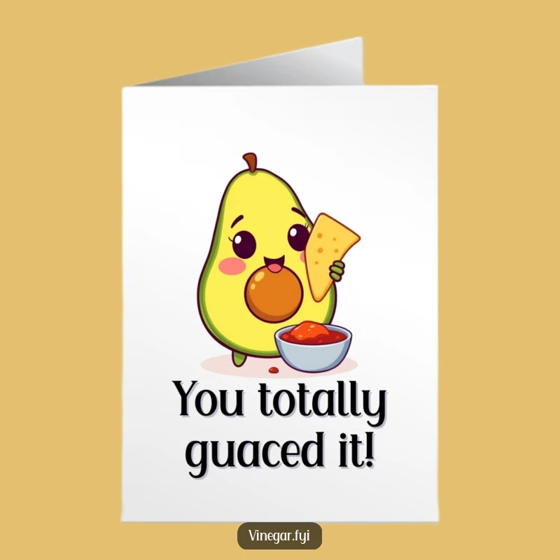 Free Printable Congrats Card: Avocado Chip Dip, Funny Downloadable Gift