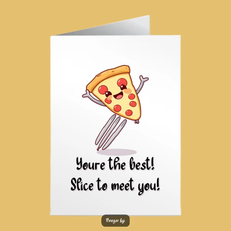 Free Printable Congrats Card: Cheerful Pizza Leap Downloadable Gift for Victories