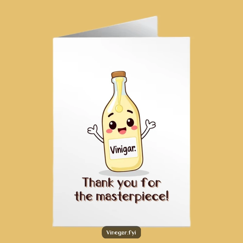 Free Printable Thank You Card: Creative Vinegar Bottle - An Artistic Downloadable Gift