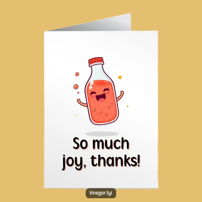 Free Printable Thank You Card: Giggling Bottle Funny Downloadable Cheerful Note