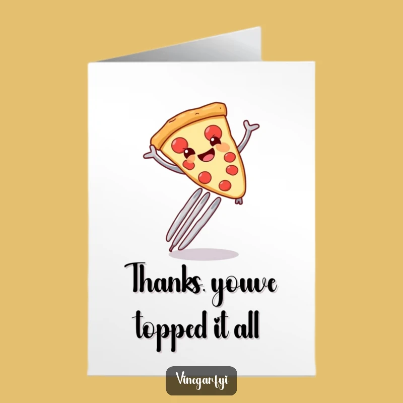 Free Printable Thank You Card: Grateful Pizza Slice Downloadable Gift for Thanks