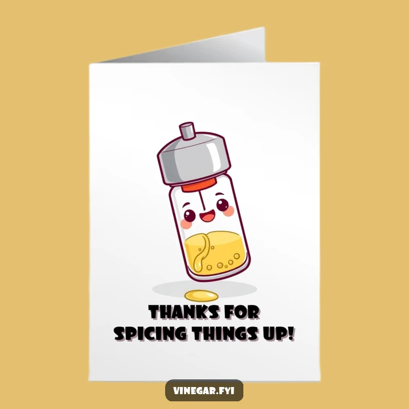 Free Printable Thank You Card: Pepper Shaker Vinegar Pour, Instant Download