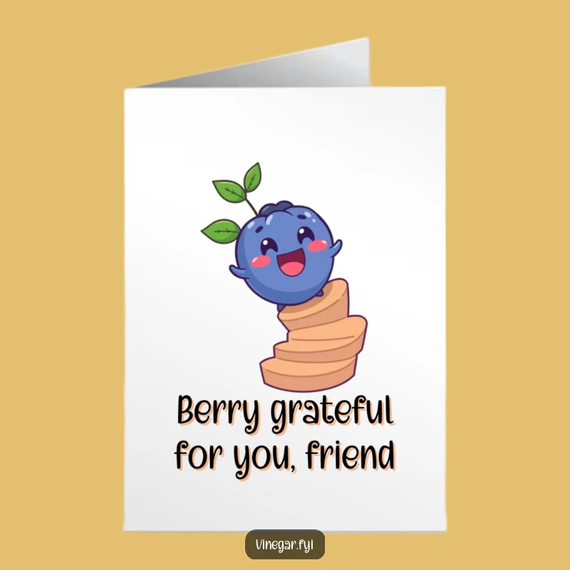 Free Printable Thank You Card: Surprised Blueberry, Fun Downloadable Gift