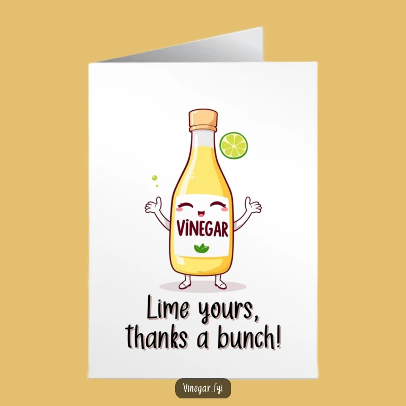 Free Printable Thank You Card: Winking Vinegar & Lime Duo, Instant Download