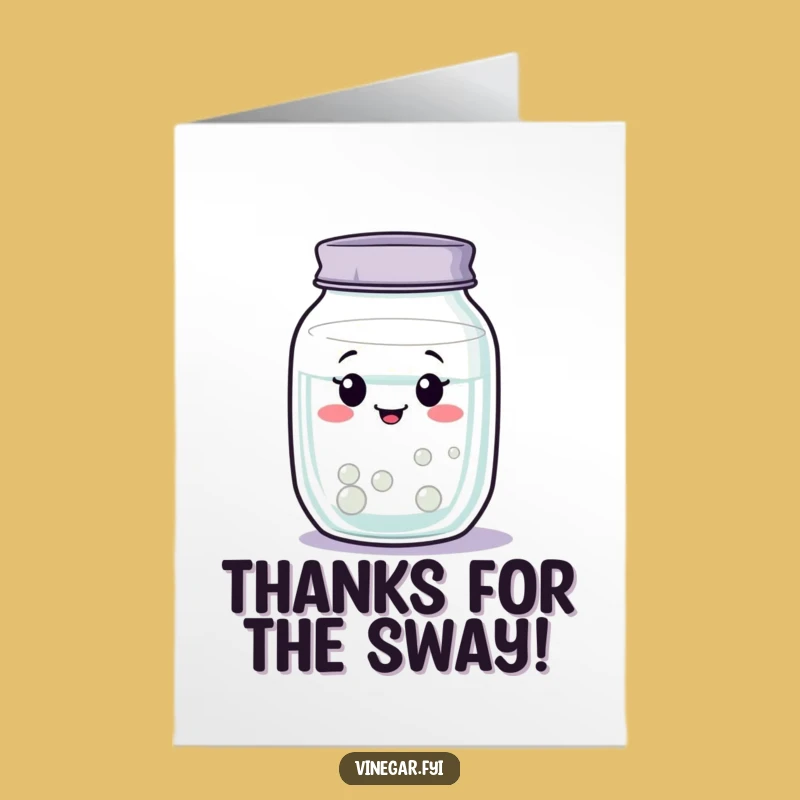 Free Printable Thank You Card: Wobbly Jar Funny Downloadable Serene Note
