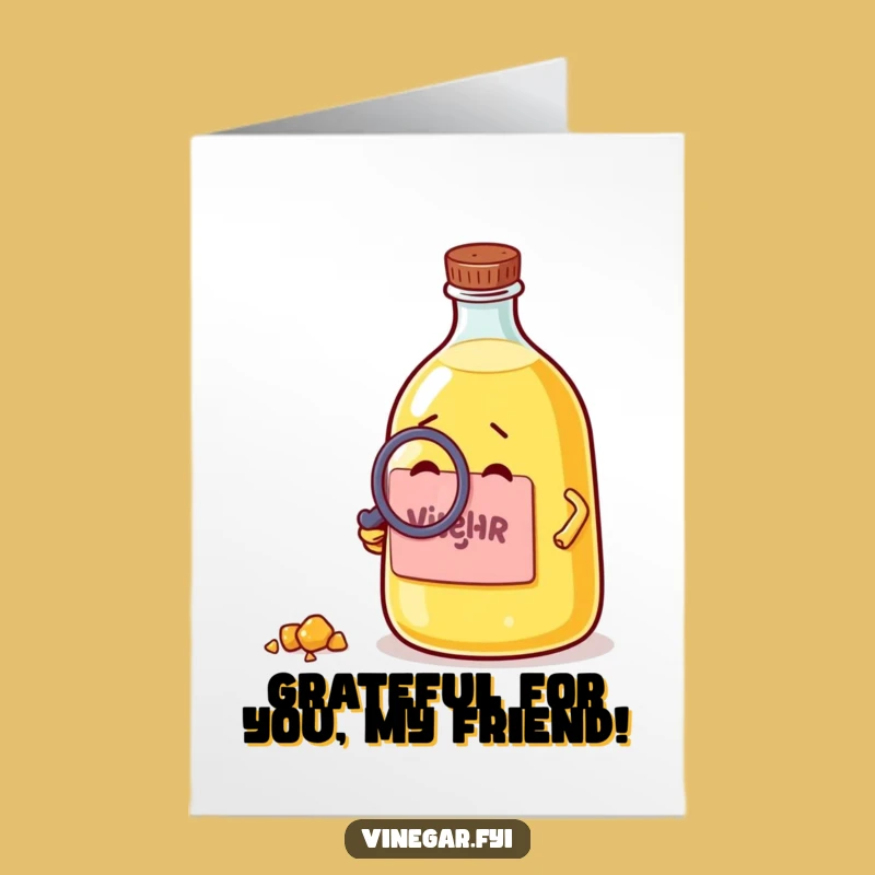 Free Printable Thank You Card: Curious Vinegar Bottle - A Thoughtful Downloadable Gift