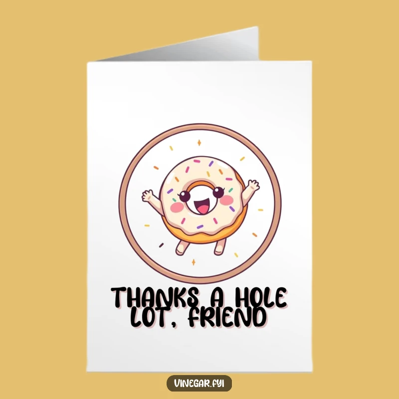 Thank You Free Printable Card: Sweet Donut Hoop Joke, Downloadable Appreciation