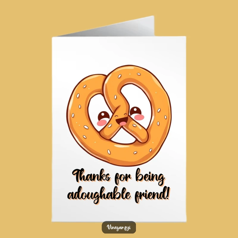 Free Printable Kawaii Pretzel Thank You Card: A Twisty Way to Say Thanks