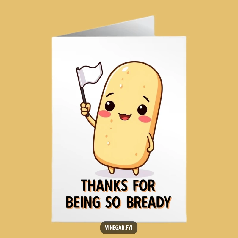 Thank You Free Printable Card: Baguette Thanks, Waving Flag, Downloadable Humor