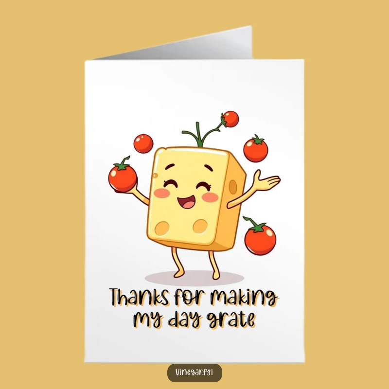 Thank You Free Printable Card: Cheesy Humor, Juggling Tomatoes, Downloadable Gift
