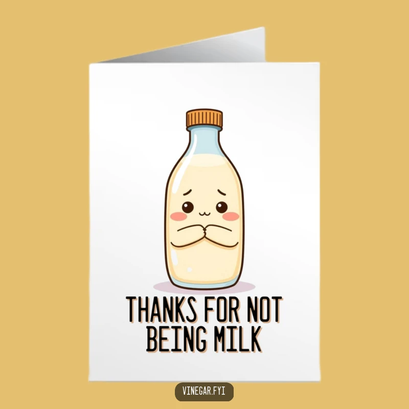Free Printable Thank You Card: Unimpressed Vinegar Bottle - Quirky Downloadable Gift for Friends