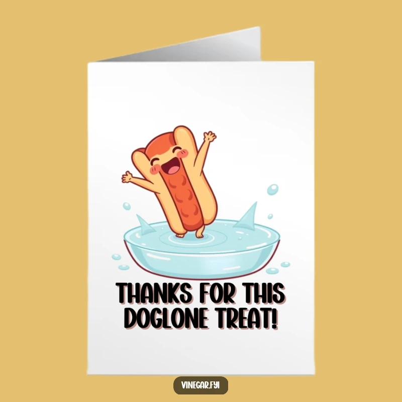 Free Printable Thank You Card: Hot Dog Cartwheel, Vinegar Splash, Instant Download