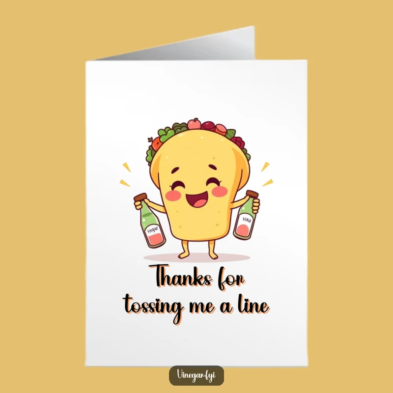 Funny Thank You Card: Taco's Acrobatic Thanks Free Printable Downloadable Gift