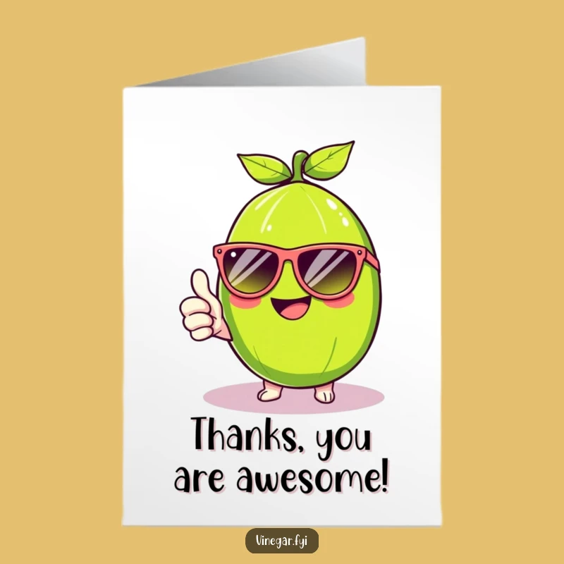 Free Printable Thank You Card: Kawaii Lime's Cool Thanks, Funny Download